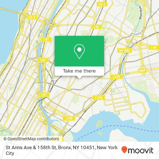 Mapa de St Anns Ave & 158th St, Bronx, NY 10451