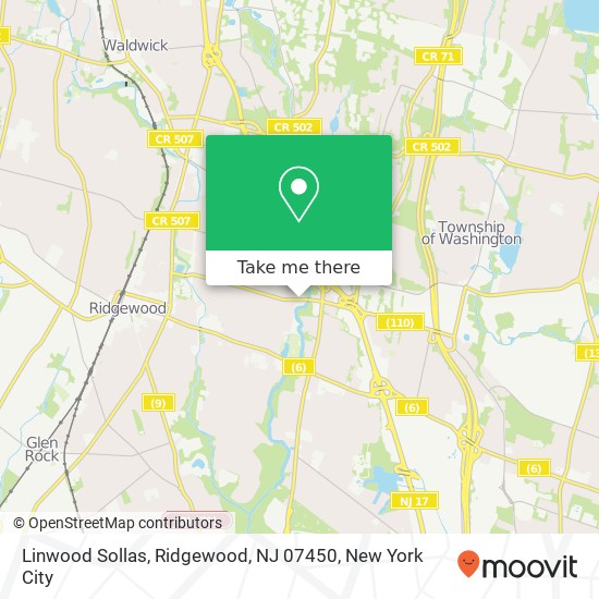 Mapa de Linwood Sollas, Ridgewood, NJ 07450