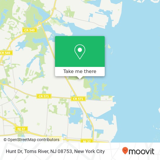 Mapa de Hunt Dr, Toms River, NJ 08753