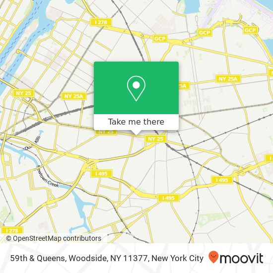 Mapa de 59th & Queens, Woodside, NY 11377
