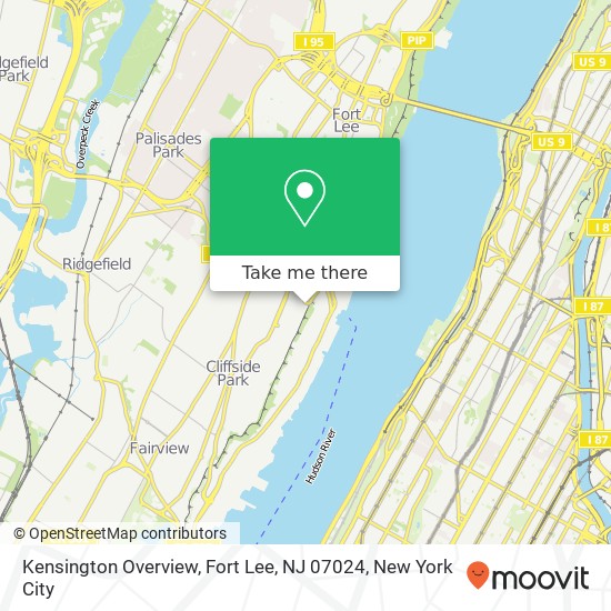 Mapa de Kensington Overview, Fort Lee, NJ 07024