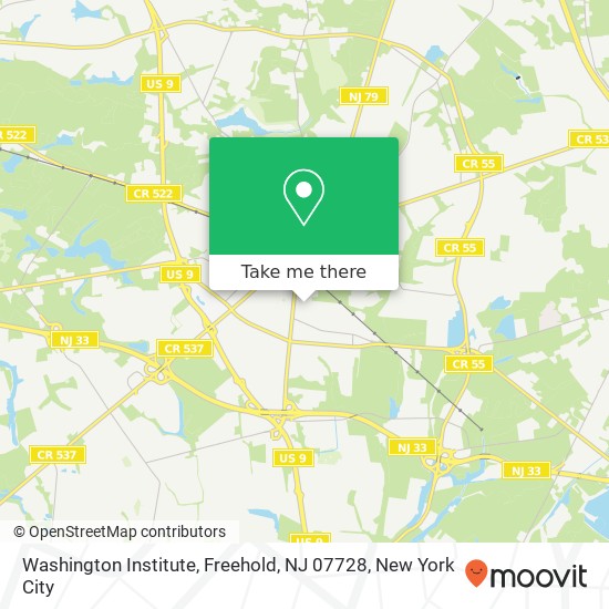 Mapa de Washington Institute, Freehold, NJ 07728