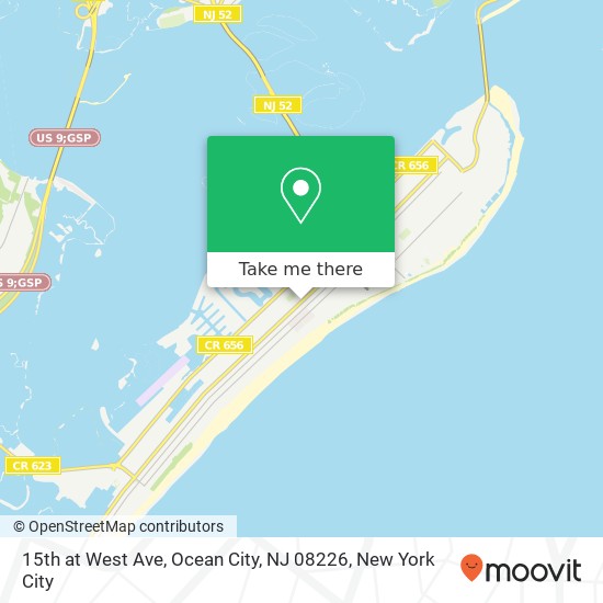 Mapa de 15th at West Ave, Ocean City, NJ 08226