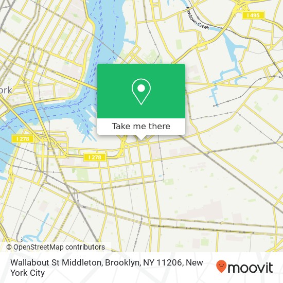 Mapa de Wallabout St Middleton, Brooklyn, NY 11206