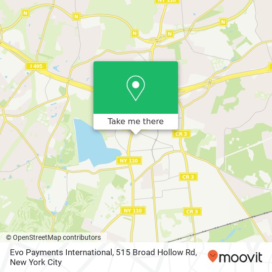 Mapa de Evo Payments International, 515 Broad Hollow Rd