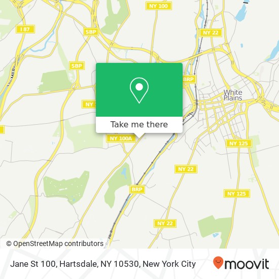 Mapa de Jane St 100, Hartsdale, NY 10530