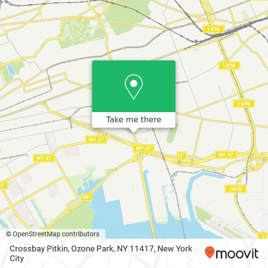 Mapa de Crossbay Pitkin, Ozone Park, NY 11417