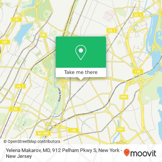 Mapa de Yelena Makarov, MD, 912 Pelham Pkwy S