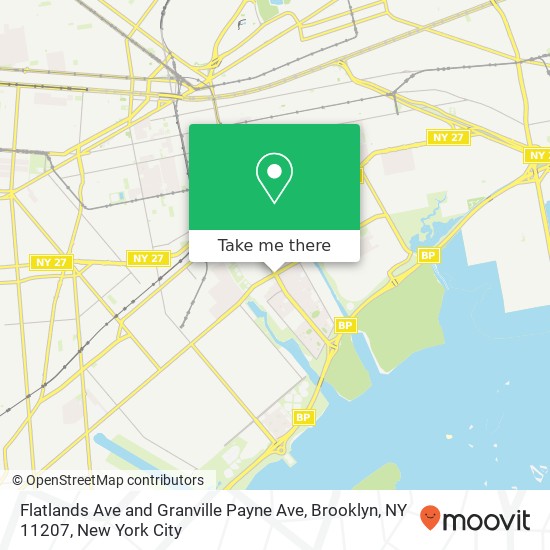 Flatlands Ave and Granville Payne Ave, Brooklyn, NY 11207 map