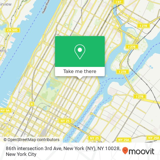 Mapa de 86th intersection 3rd Ave, New York (NY), NY 10028
