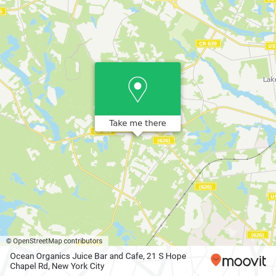 Ocean Organics Juice Bar and Cafe, 21 S Hope Chapel Rd map