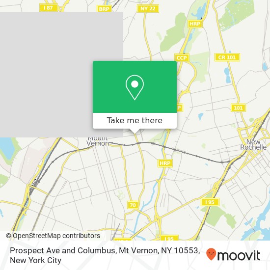 Mapa de Prospect Ave and Columbus, Mt Vernon, NY 10553