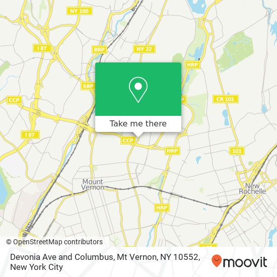 Devonia Ave and Columbus, Mt Vernon, NY 10552 map
