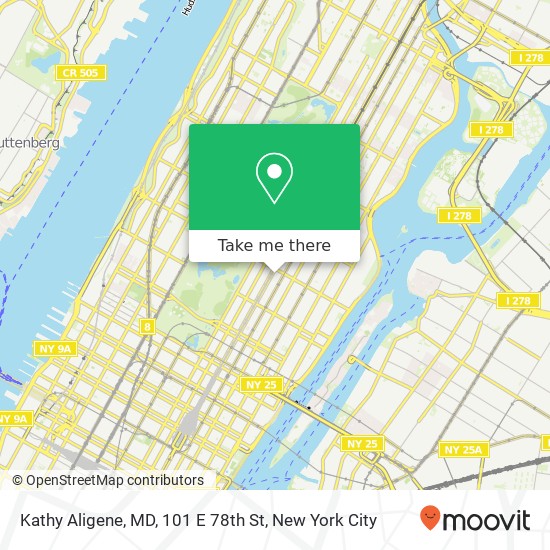 Kathy Aligene, MD, 101 E 78th St map