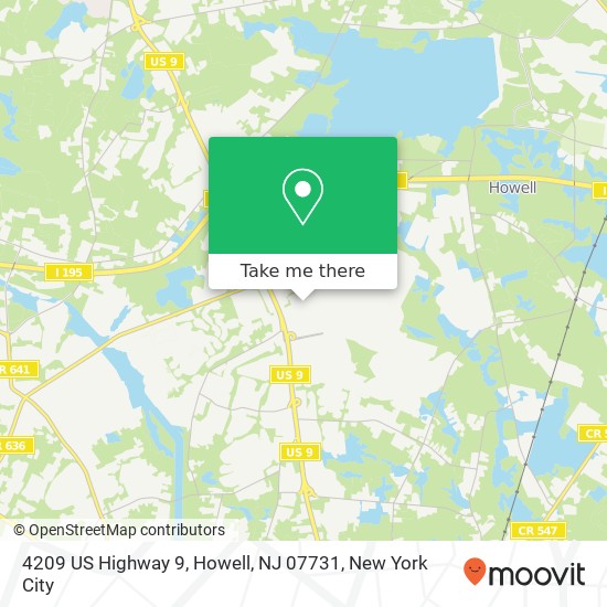 Mapa de 4209 US Highway 9, Howell, NJ 07731