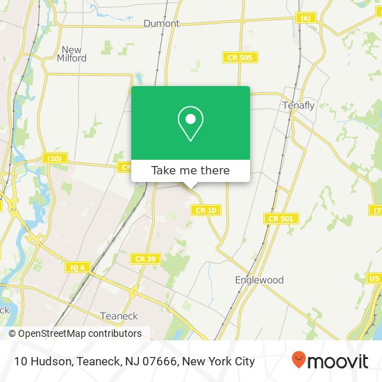 Mapa de 10 Hudson, Teaneck, NJ 07666