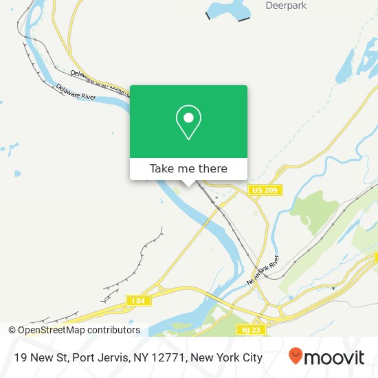 Mapa de 19 New St, Port Jervis, NY 12771