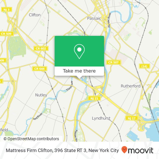 Mapa de Mattress Firm Clifton, 396 State RT 3