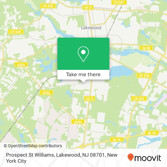 Mapa de Prospect St Williams, Lakewood, NJ 08701
