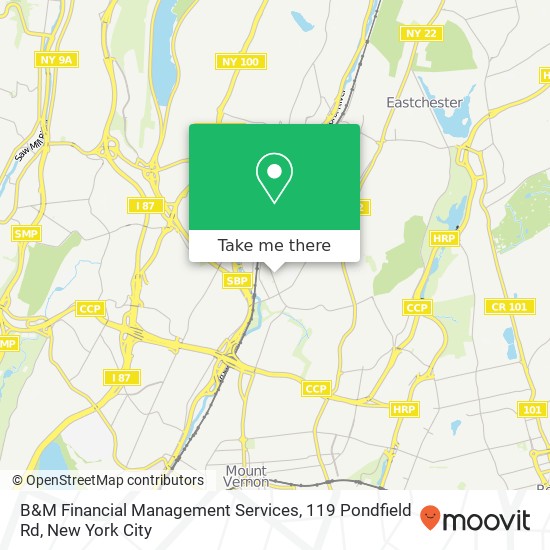 Mapa de B&M Financial Management Services, 119 Pondfield Rd