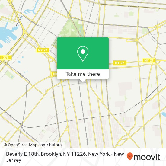 Mapa de Beverly E 18th, Brooklyn, NY 11226