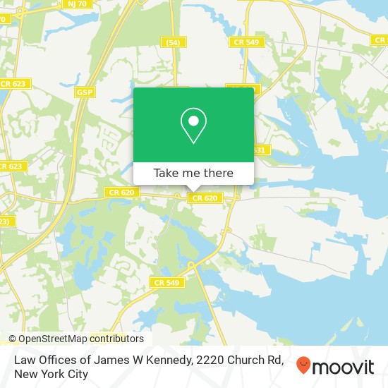 Mapa de Law Offices of James W Kennedy, 2220 Church Rd