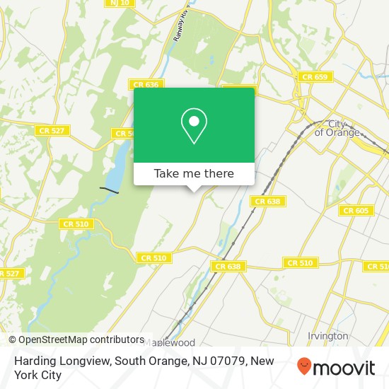 Mapa de Harding Longview, South Orange, NJ 07079