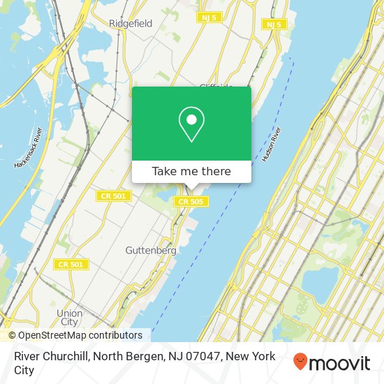 Mapa de River Churchill, North Bergen, NJ 07047