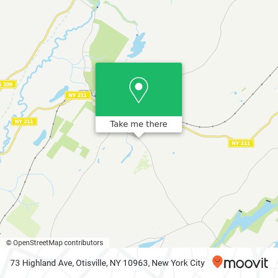 Mapa de 73 Highland Ave, Otisville, NY 10963