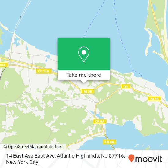 Mapa de 14,East Ave East Ave, Atlantic Highlands, NJ 07716