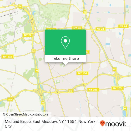 Mapa de Midland Bruce, East Meadow, NY 11554