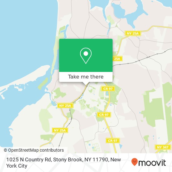 Mapa de 1025 N Country Rd, Stony Brook, NY 11790