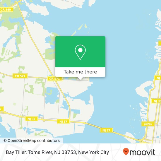 Mapa de Bay Tiller, Toms River, NJ 08753