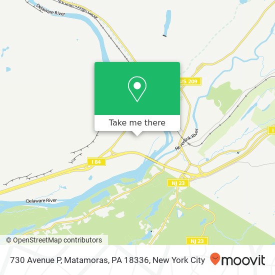 Mapa de 730 Avenue P, Matamoras, PA 18336