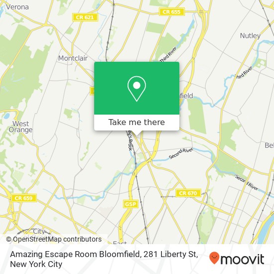 Amazing Escape Room Bloomfield, 281 Liberty St map