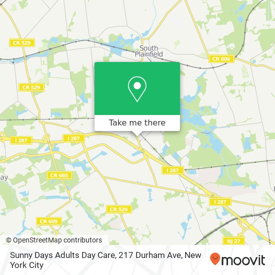 Mapa de Sunny Days Adults Day Care, 217 Durham Ave