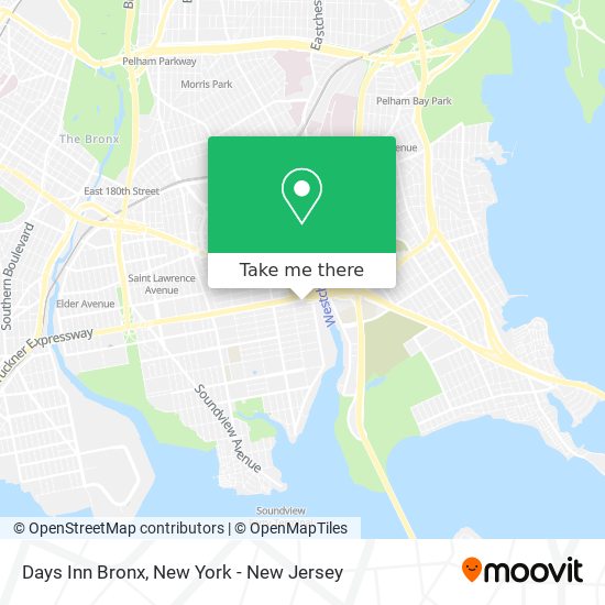 Days Inn Bronx map