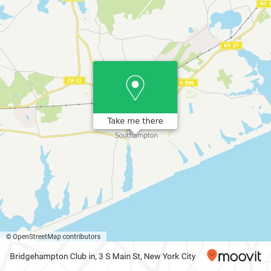 Mapa de Bridgehampton Club in, 3 S Main St