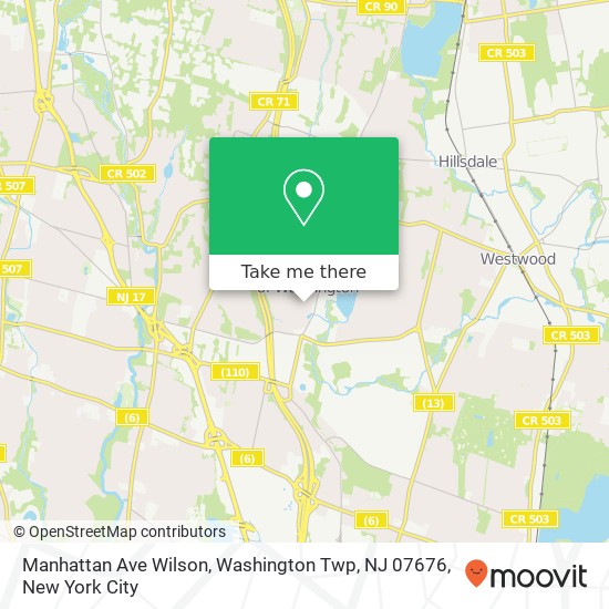 Manhattan Ave Wilson, Washington Twp, NJ 07676 map