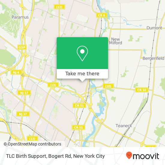 Mapa de TLC Birth Support, Bogert Rd