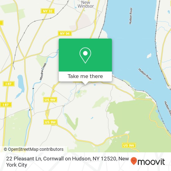 Mapa de 22 Pleasant Ln, Cornwall on Hudson, NY 12520