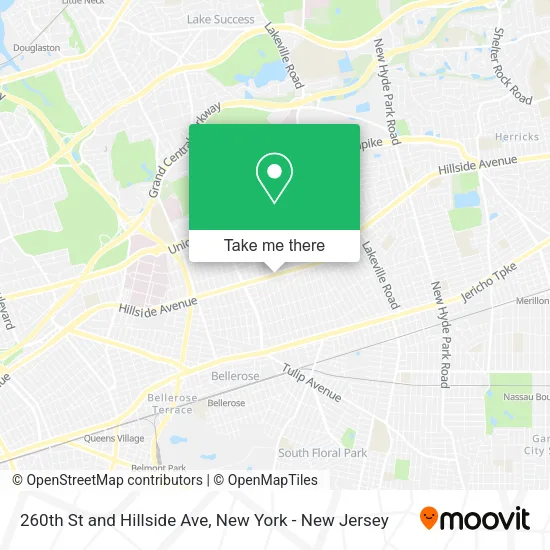 260th St and Hillside Ave map