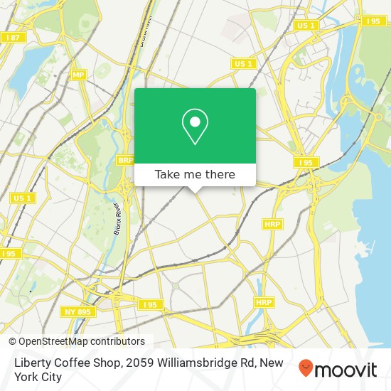 Mapa de Liberty Coffee Shop, 2059 Williamsbridge Rd