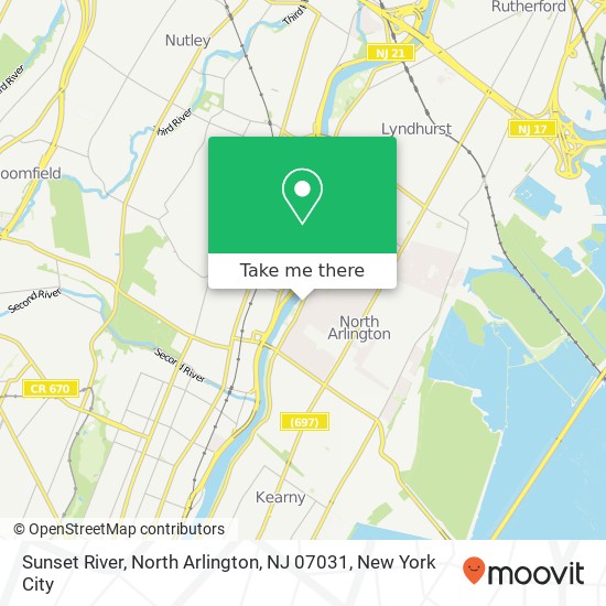 Mapa de Sunset River, North Arlington, NJ 07031