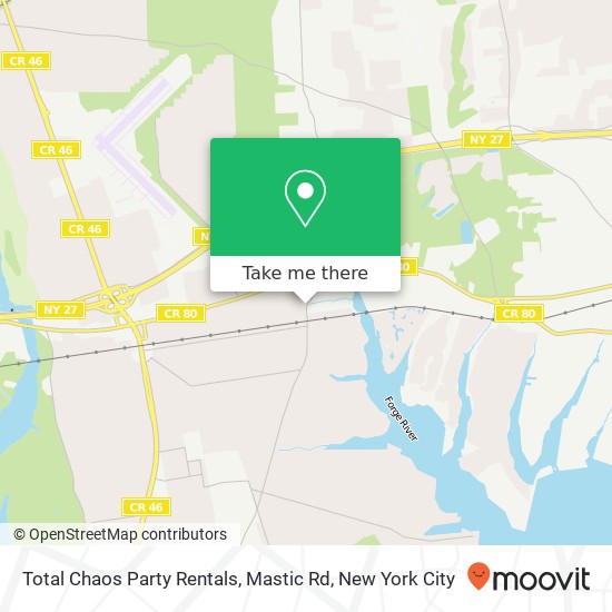 Total Chaos Party Rentals, Mastic Rd map