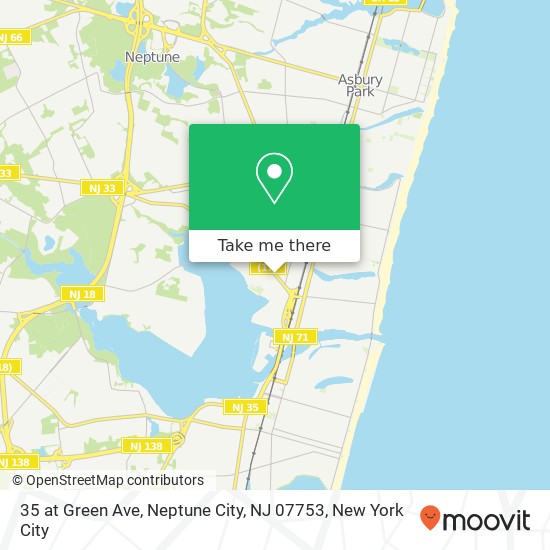 Mapa de 35 at Green Ave, Neptune City, NJ 07753