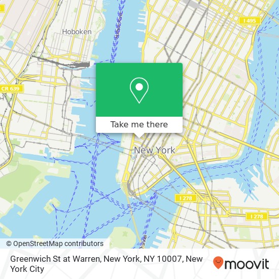 Mapa de Greenwich St at Warren, New York, NY 10007