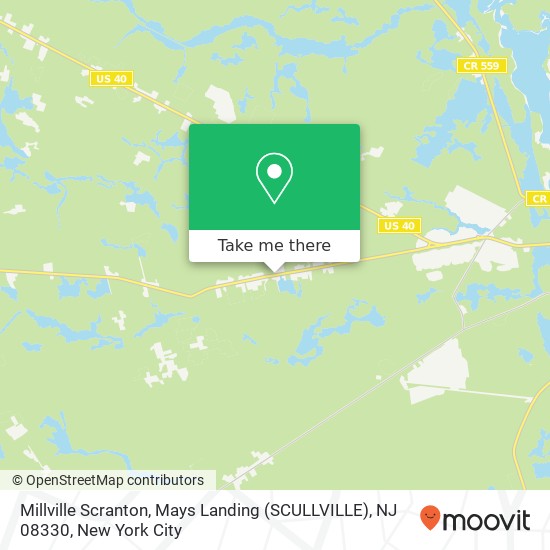 Millville Scranton, Mays Landing (SCULLVILLE), NJ 08330 map
