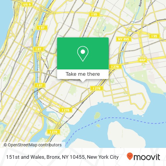 Mapa de 151st and Wales, Bronx, NY 10455