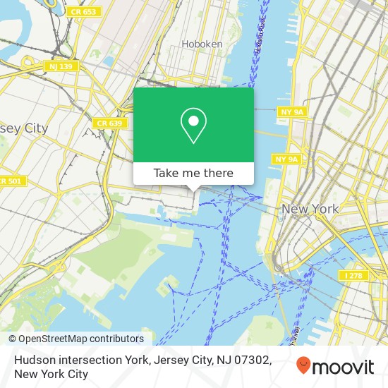 Hudson intersection York, Jersey City, NJ 07302 map